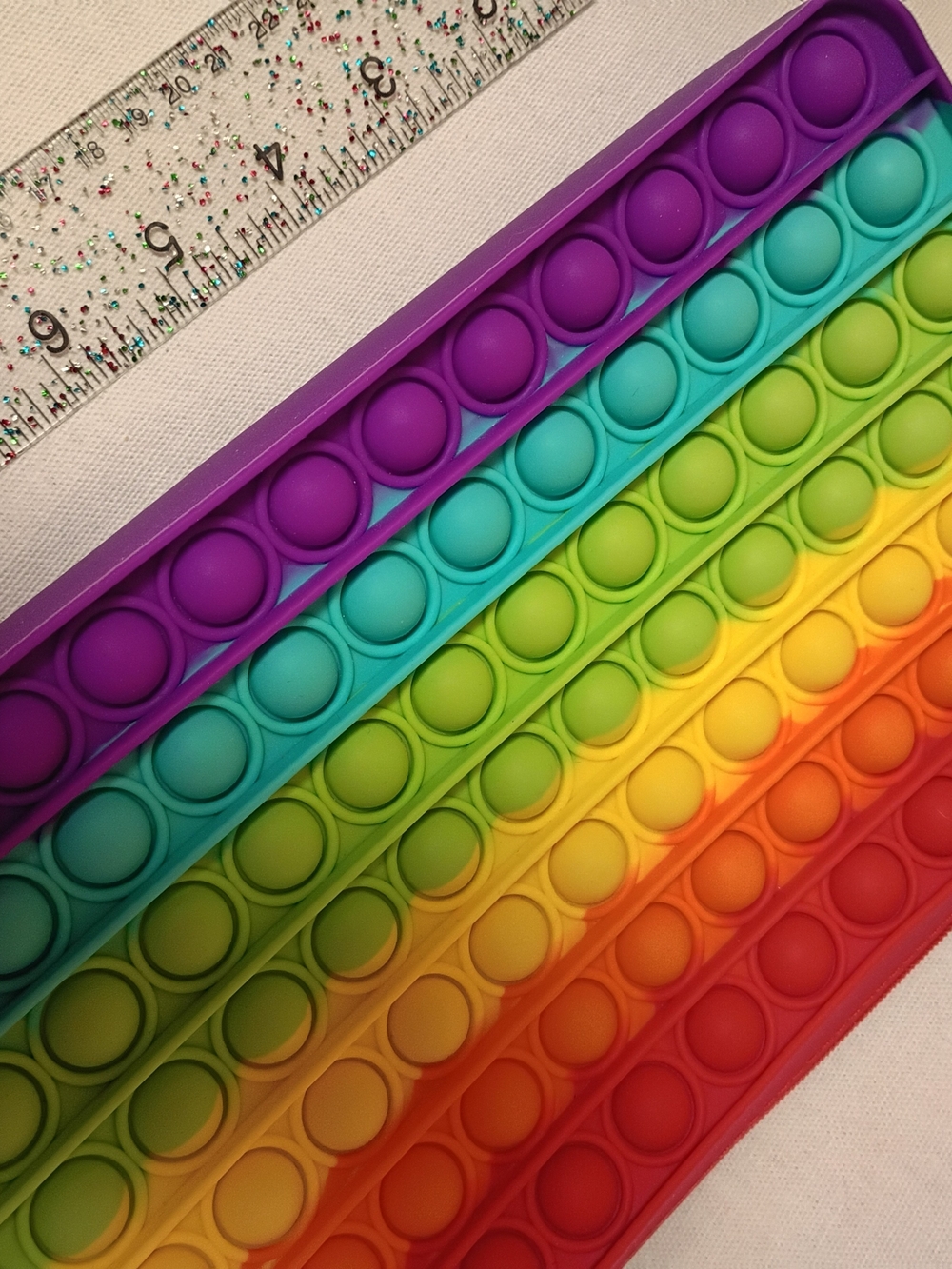Rainbow Silicone Pop Bubble Fidget Zipper Pouch